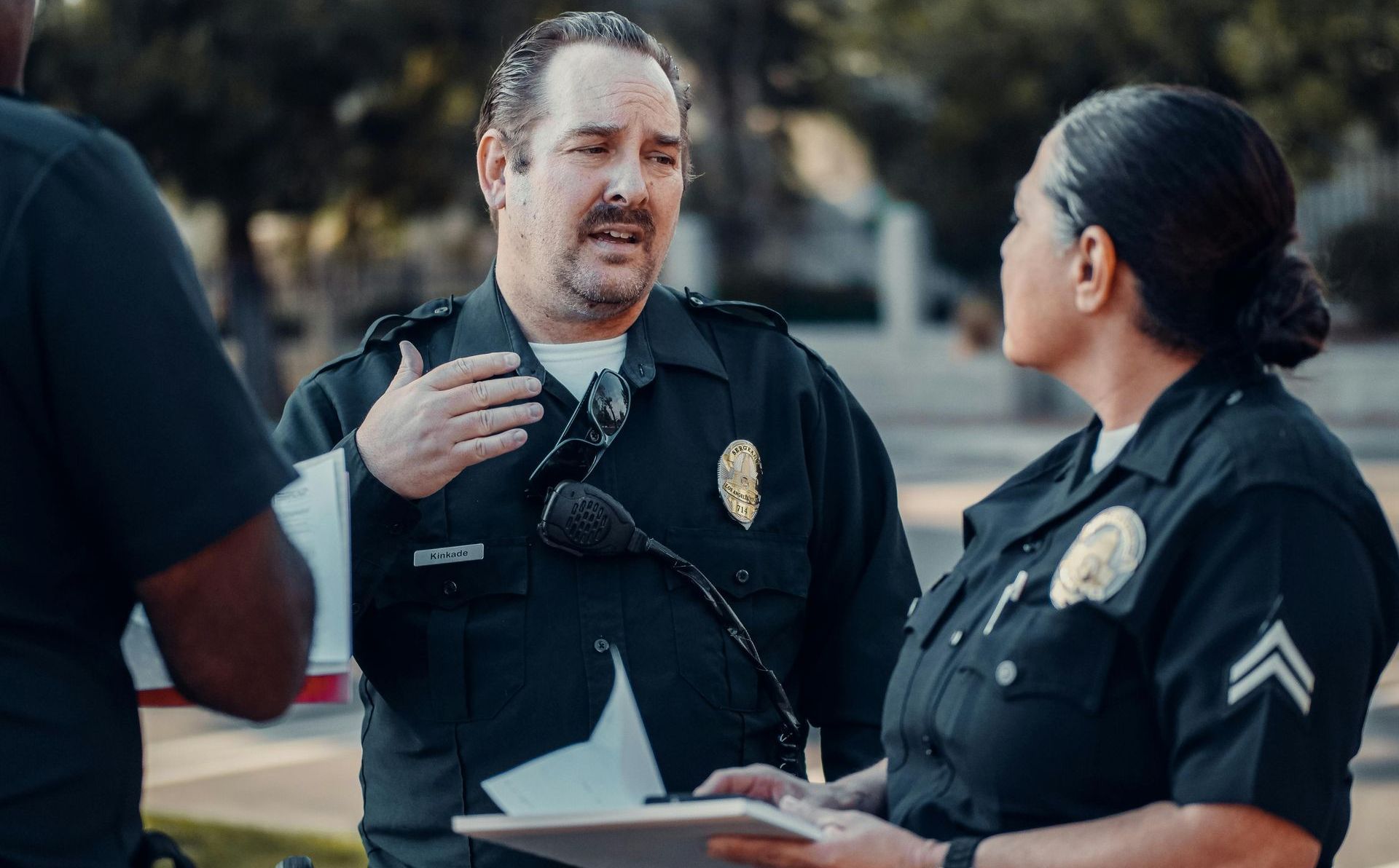 Police officers talking
