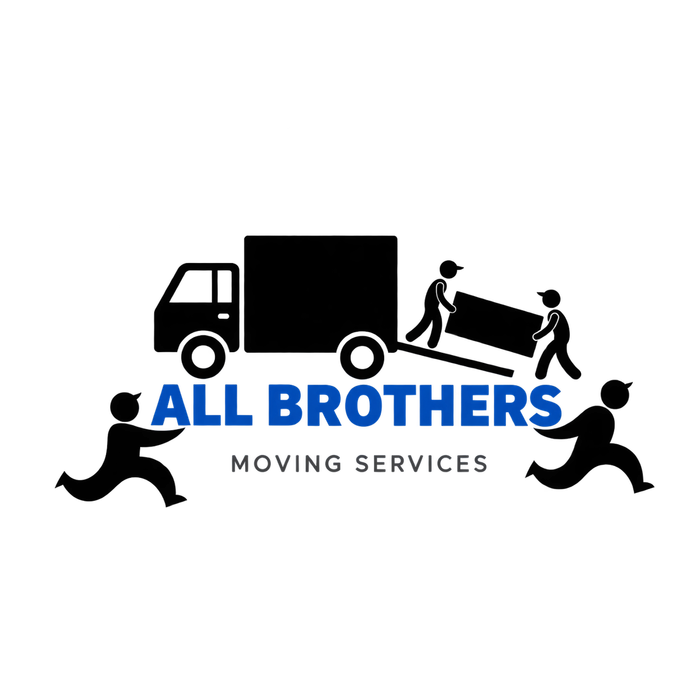 All Brothers Moving Services logo with black truck and movers carrying furniture
