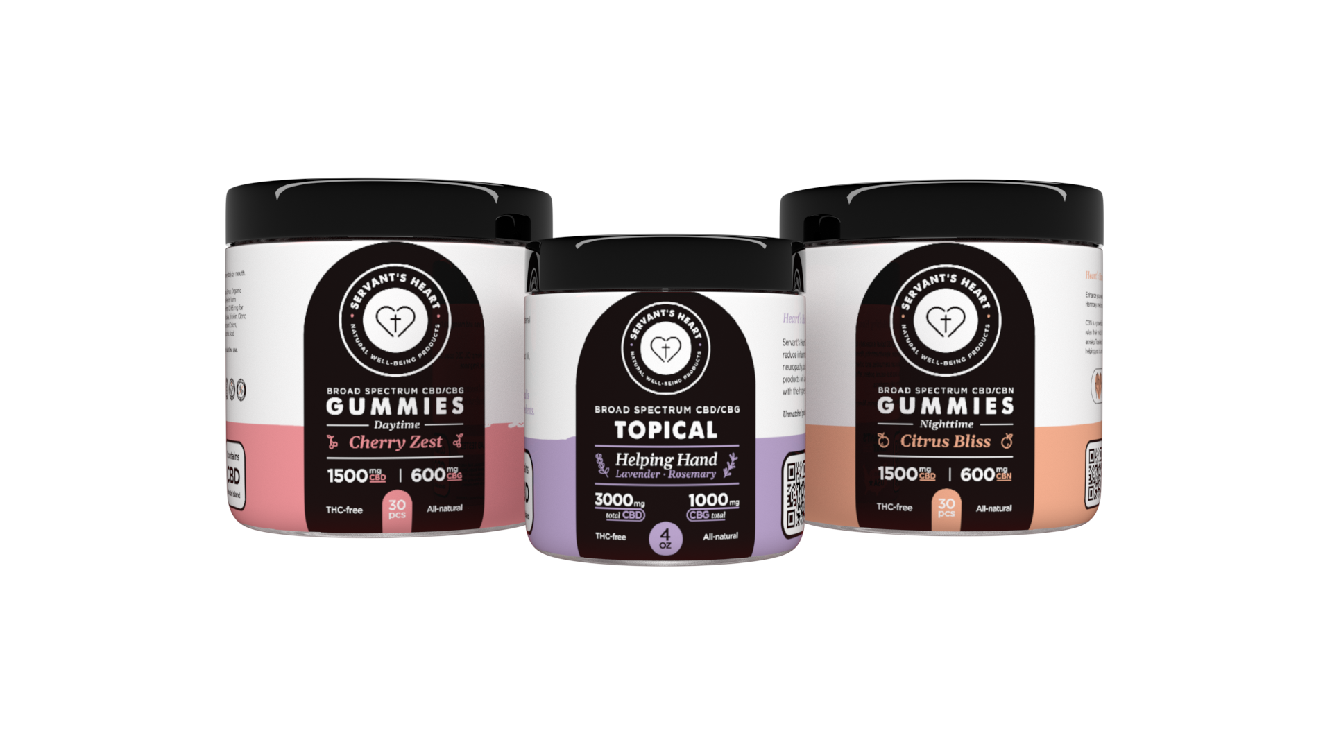 Three jars of ice cream are sitting next to each other on a white background.