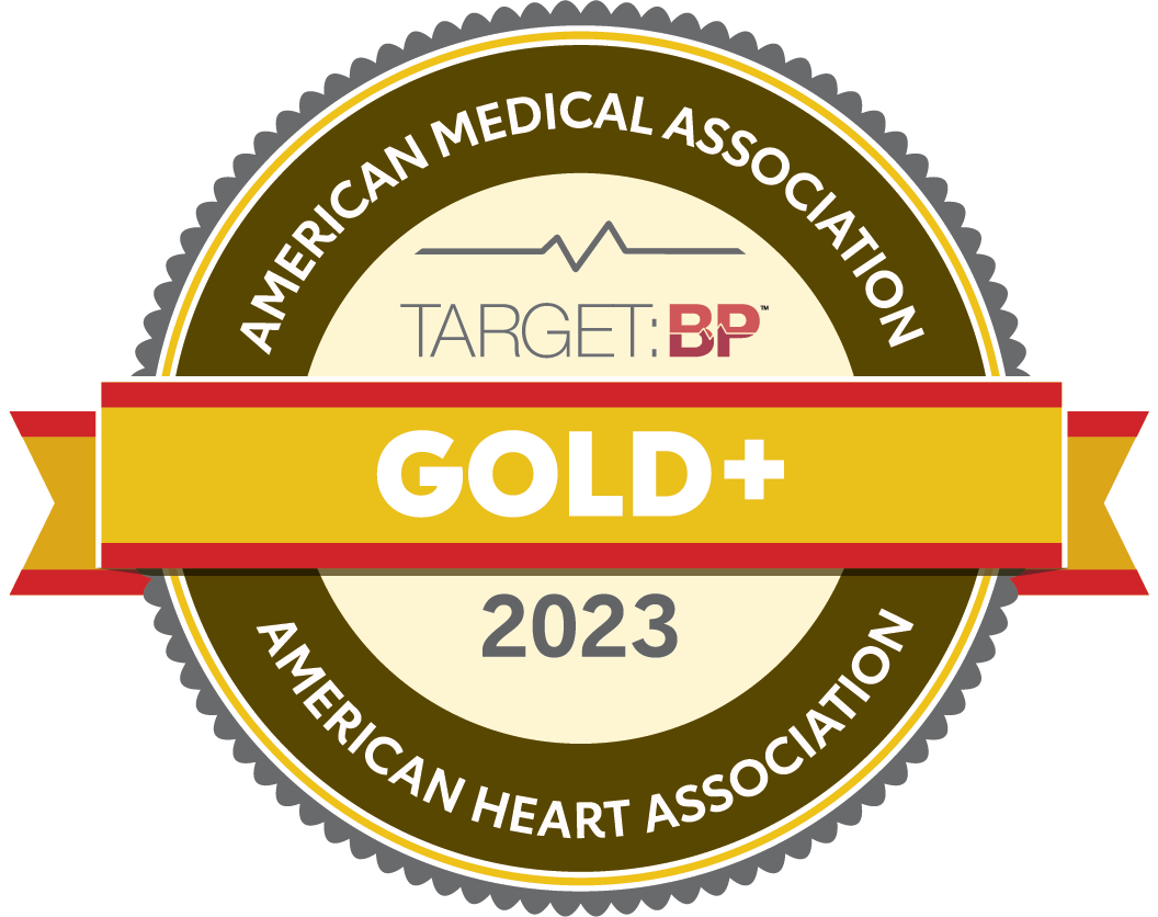 The logo for the american medical association target bp gold + 2023