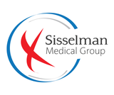 The sisselman medical group logo has a red x in a blue circle.