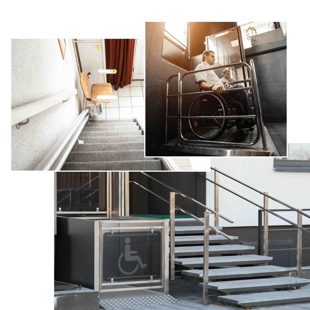 samples of vertical and stair lifts.