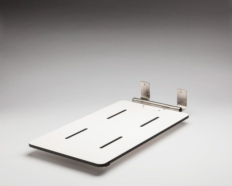 a white tray with two black lines on it.