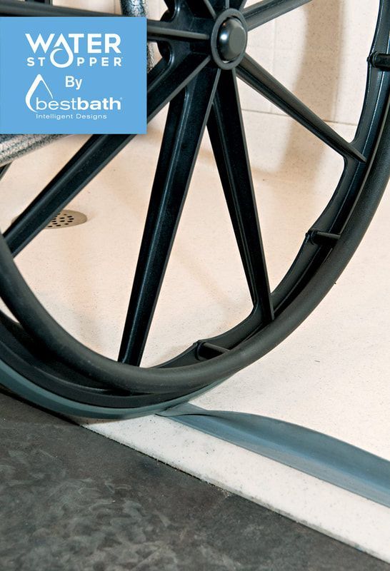 a wheelchair with a water stopper attached to it.