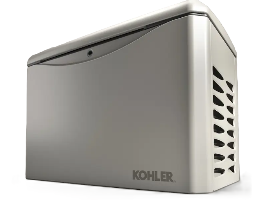 White industrial machine inside a dark gray hexagonal enclosure, shown in 3D.