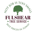 A logo for Fulshear Tree Service featuring a green tree icon and the text "Not job is too small" and "Best prices in town!"
