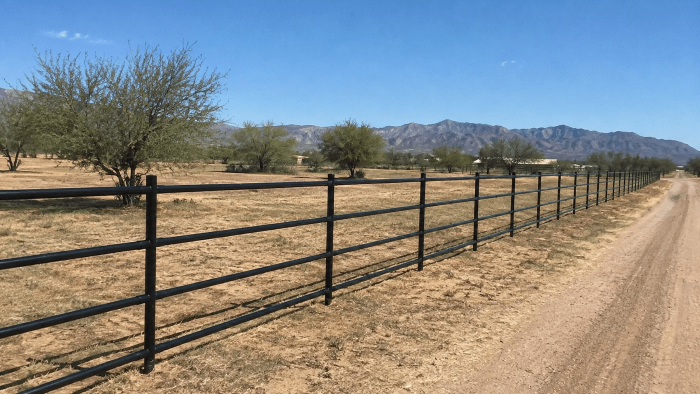 Ranch fencing along an acreage property in San Angelo