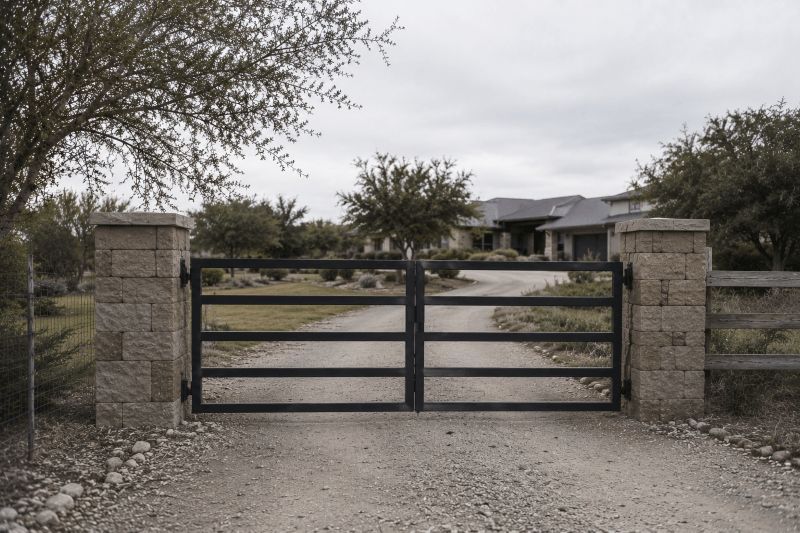 Fence crew setting posts for a gate installation in San Angelo