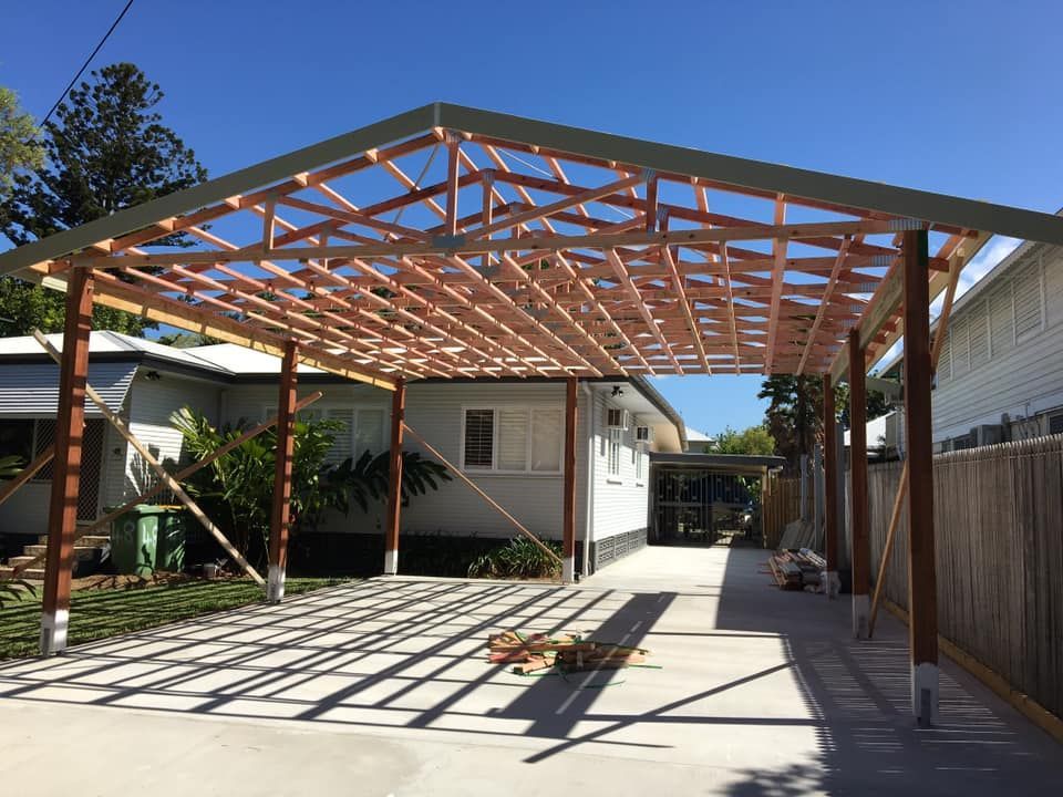A Carport Is Being Built In Front Of A House — Darryl Tickle Building Pty Ltd In Alice River, QLD