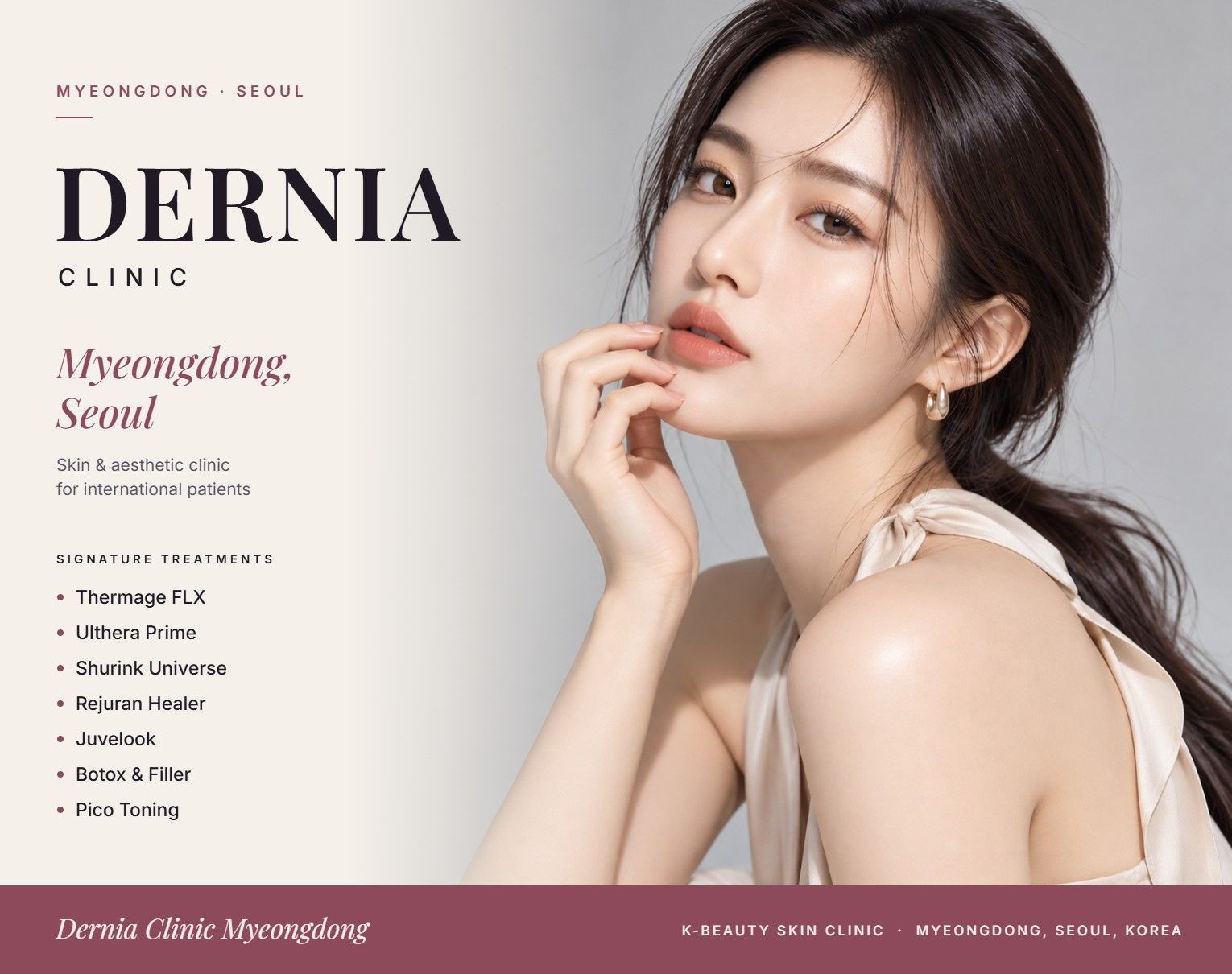Dernia Clinic Myeongdong, Seoul - skin and aesthetic clinic offering Thermage FLX, Ulthera Prime, Rejuran and more