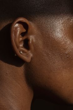 Close-up of smooth, even skin texture on a woman's cheek