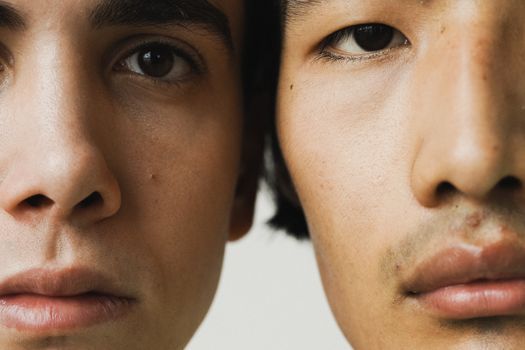 Close-up of mild redness across a person's cheeks and nose