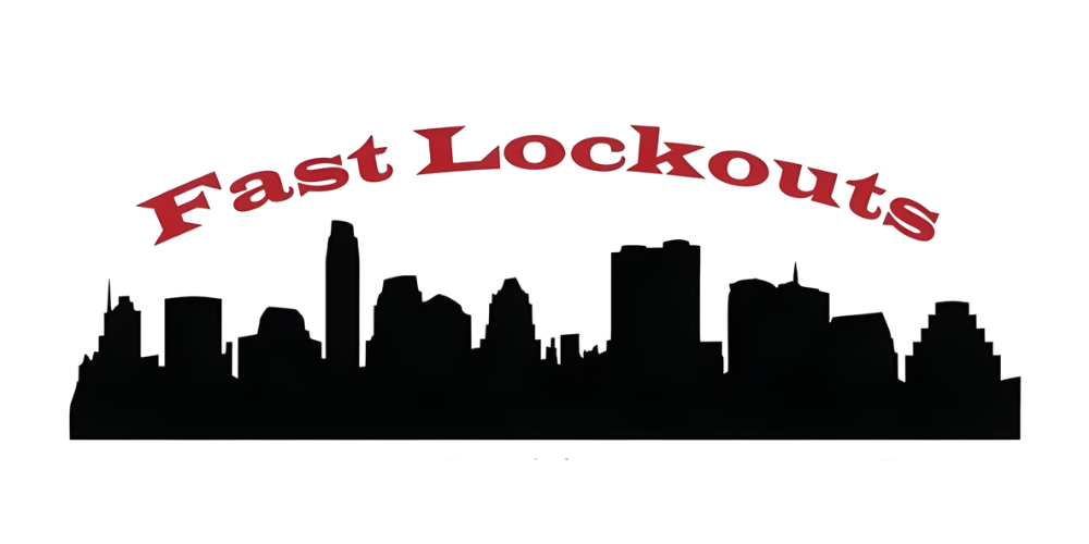Fast Lockouts logo with red text over a black city skyline silhouette