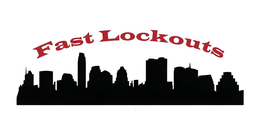 Fast Lockouts logo with red text over a black city skyline silhouette