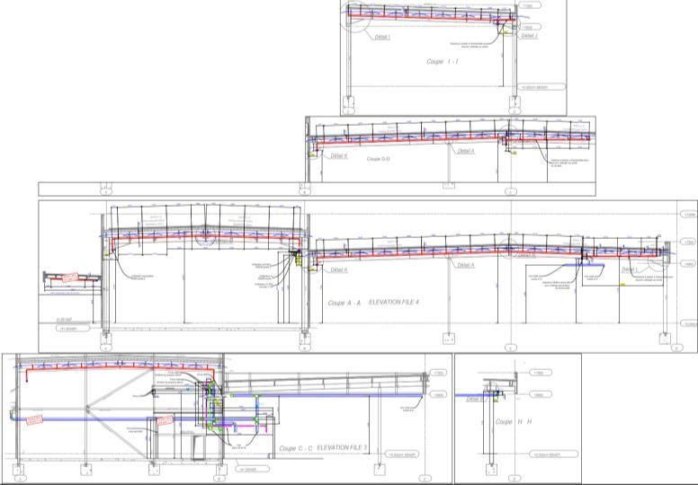 Coupes d’exécution des réseaux sprinkler de la grande surface