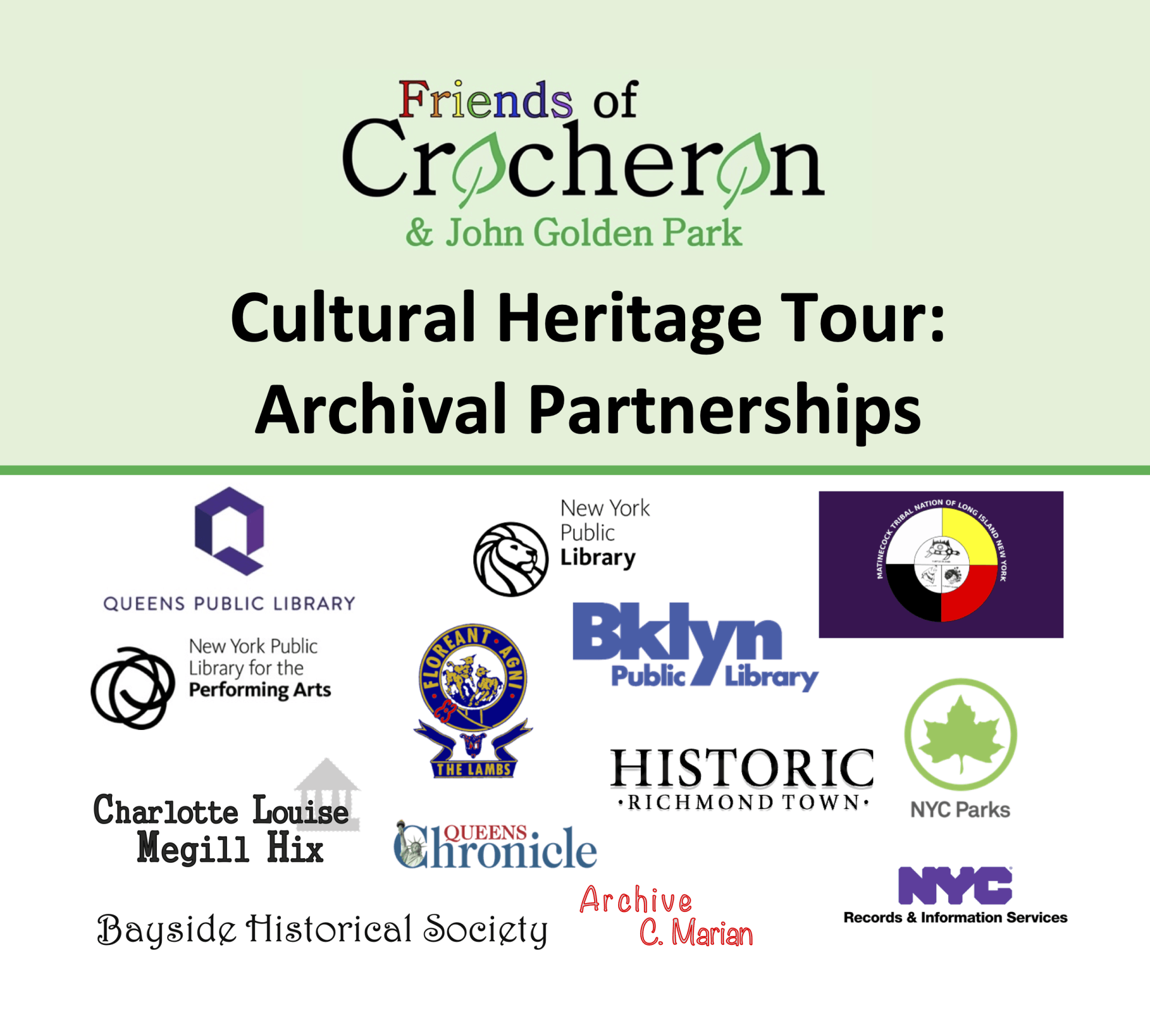 List of the archives we have worked with, with their logos- includes: