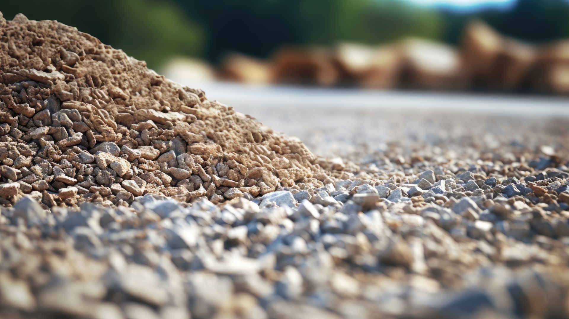 A truck is being loaded with gravel from a conveyor belt.