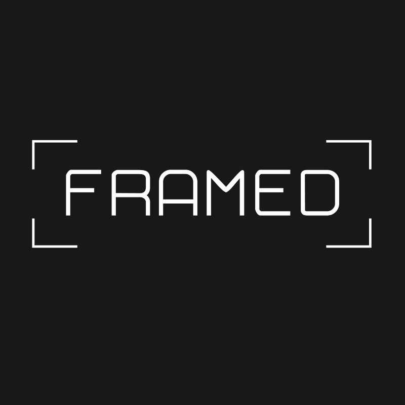 FRAMED hair studio logo white