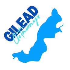 Blue lake outline with 