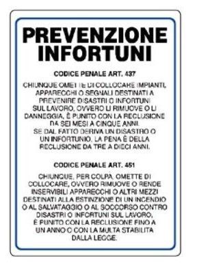 Cartelli serie norme ed istruzione