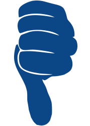 Blue thumbs-down hand icon