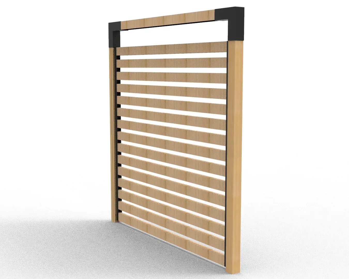 A 3d model of a wooden fence on a white background