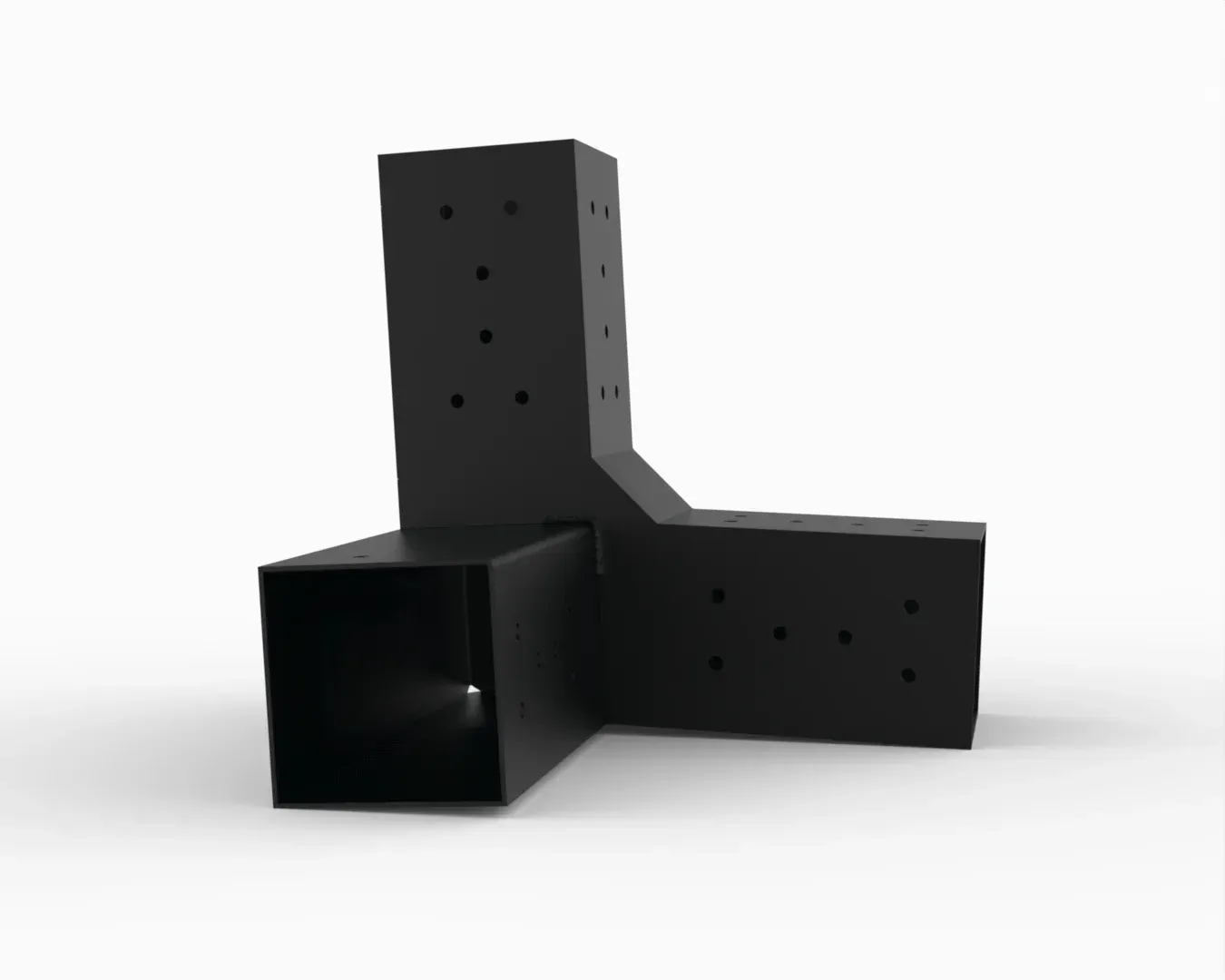 A couple of black squares sitting on top of each other on a white surface.