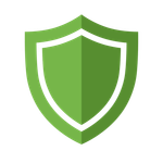 Green shield icon with a white border.