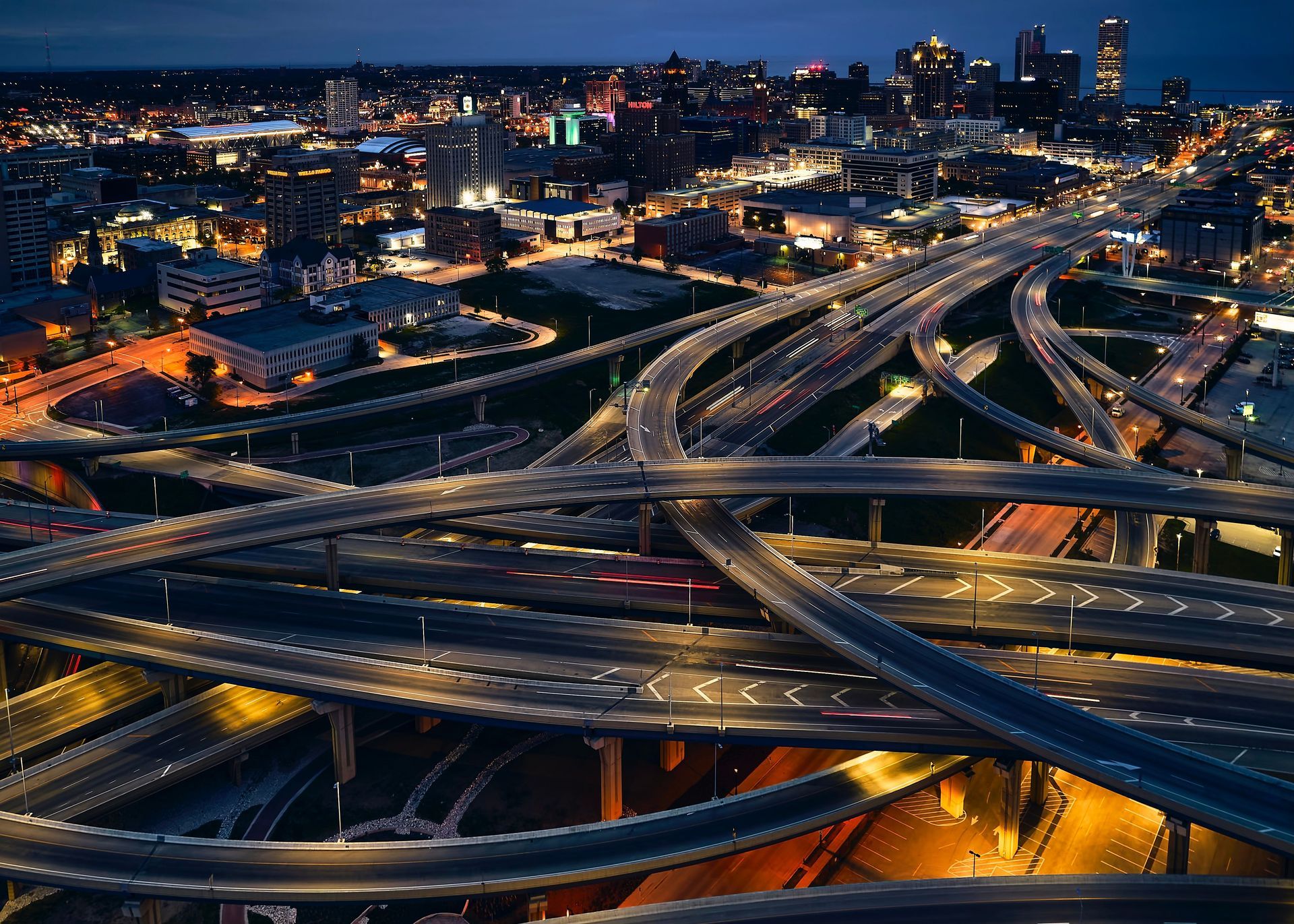 Detroit crossing freeways