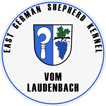 The logo for east german shepherd kennel vom laudenbach