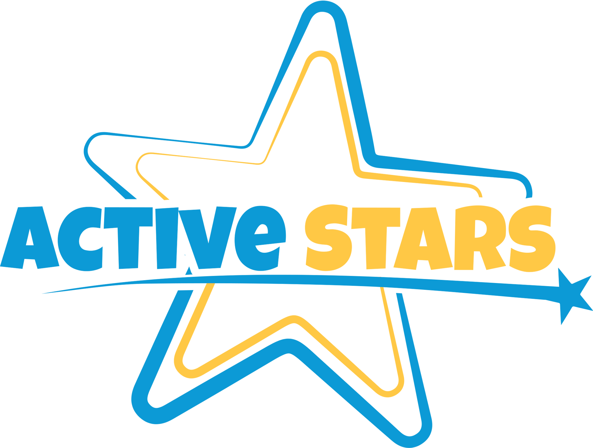 Home A blue and yellow logo for active stars