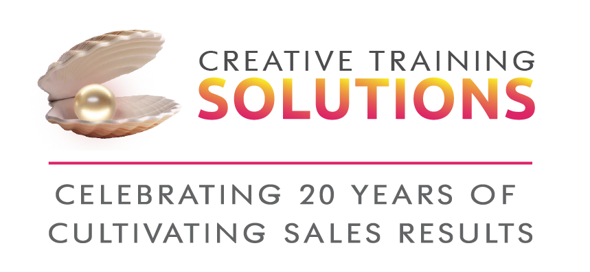 A logo for creative training solutions celebrating 20 years of cultivating sales results