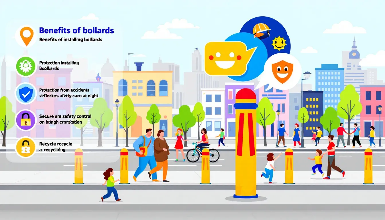 Benefits of installing bollards, highlighting their role in enhancing safety and security.