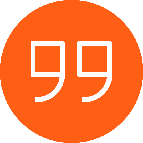 An orange circle with the number 99 inside of it