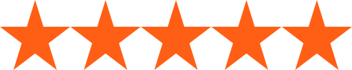 A row of orange stars on a white background.