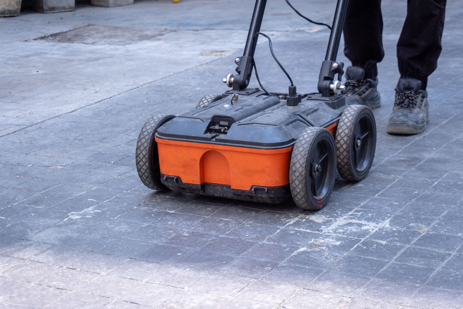 Concrete scanning equipment for the investigation of underground piping or cable.