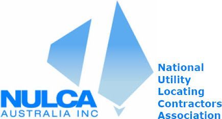 NULCA Australia Inc. logo with abstract blue shapes and text