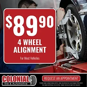 $89.90 4 Wheel Alignment for Most Vehicles - Colonial Tire & Automotive
