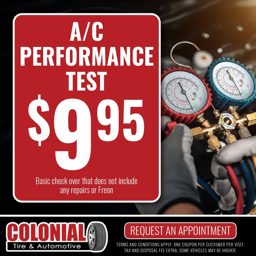 A/C Performance Test Special for $9.95 - Colonial Tire & Automotive