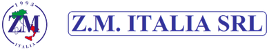 Logo di ZM Italia SRL in testo blu con un emblema circolare verde-rosso a sinistra.