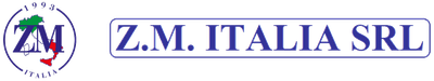 Logo di ZM Italia SRL in testo blu con un emblema circolare verde-rosso a sinistra.