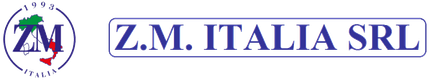 Logo di ZM Italia SRL in testo blu con un emblema circolare verde-rosso a sinistra.