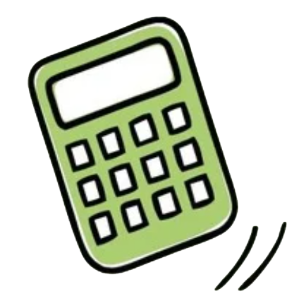 Green calculator bouncing with sound lines.