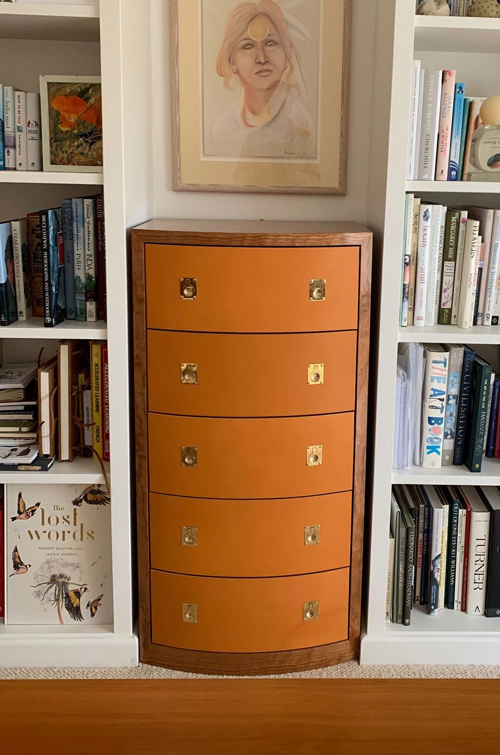 An unique and colourful art cabinet handcrafted bookshelf.