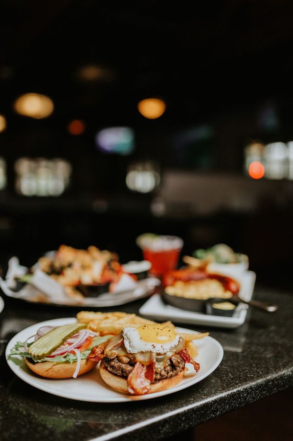 A close up of a plate of food on a table.