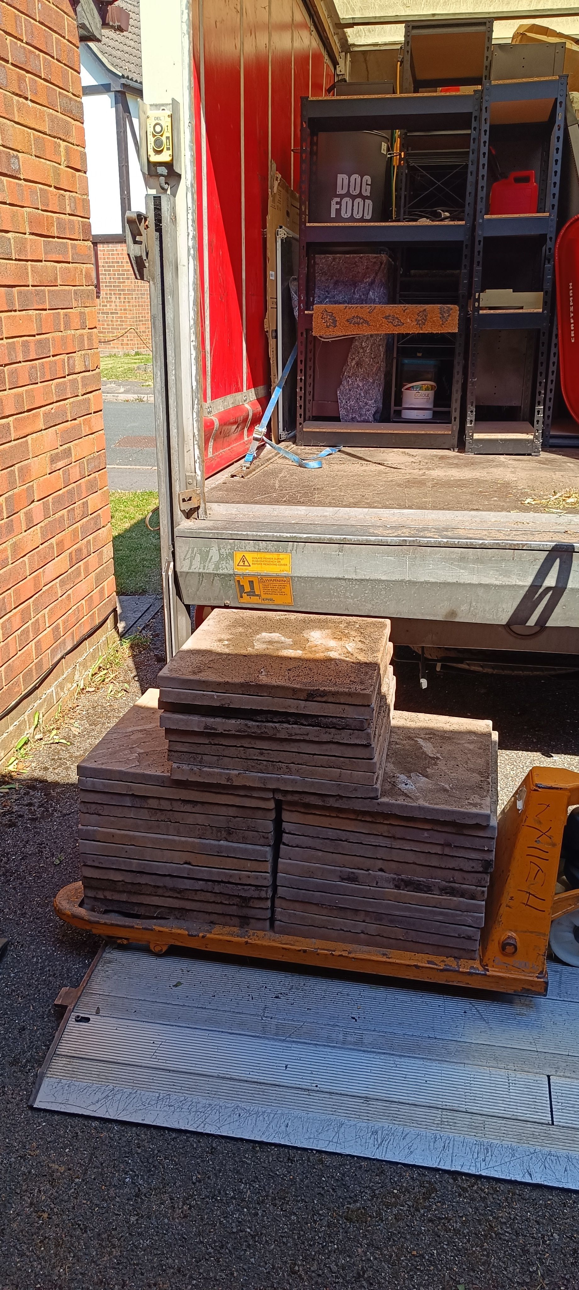 Moving garage items to a storage.
