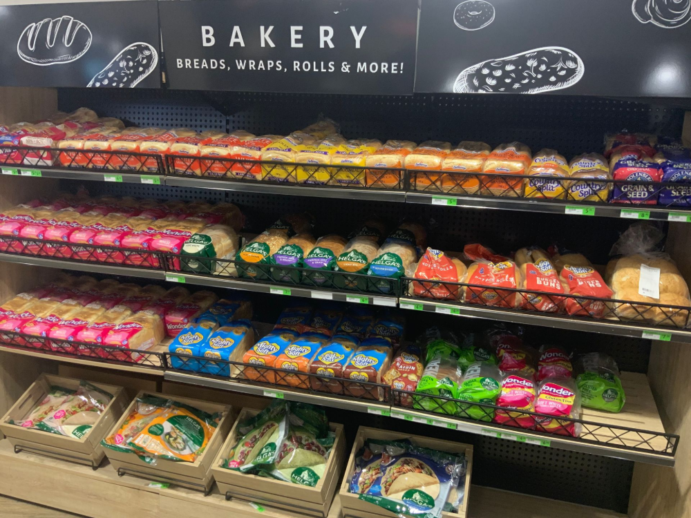 Bakery bread shelves — Cedar Park Supermarket In Taranganba, QLD