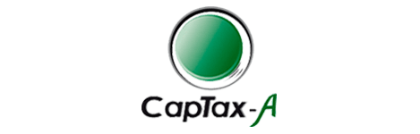 Un círculo verde con la palabra captax a en él