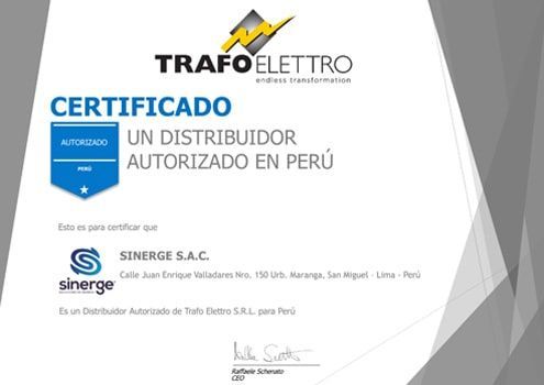 A certificate that says ' certificado un distribuidor autorizado en peru ' on it