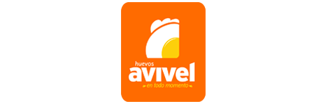 Un cuadrado naranja con la palabra Avivel en él.